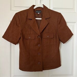 Rust Short Sleeved Vintage Structured Top